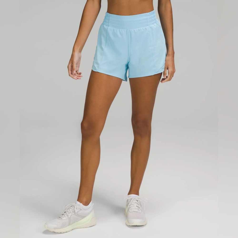Lululemon Hotty Hot High-Rise Lined Short 4” Blue Chill
